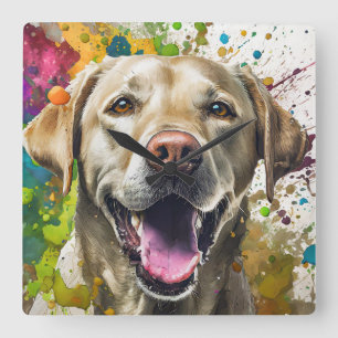Labrador Dog Square Wall Clock