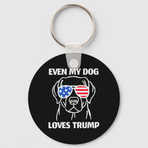Labrador Dog Sungles Usa Flag Even My Dog Loves Tr Key Ring