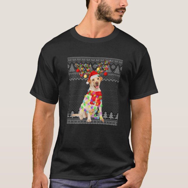 Labrador Dog Ugly Christmas Lights Sweater Funny M (Front)