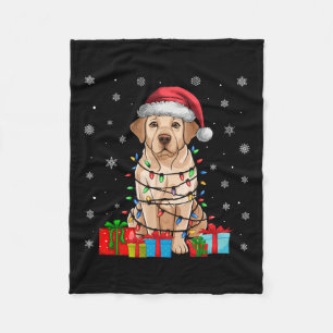 Labrador Dog Ugly Xmas Lights Santa Labrador Dog C Fleece Blanket