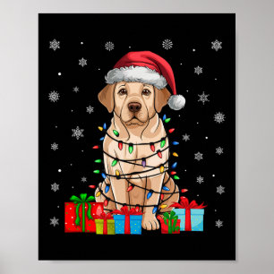 Labrador Dog Ugly Xmas Lights Santa Labrador Dog C Poster