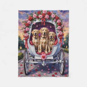 Labrador Dog Valentine's Day  Fleece Blanket