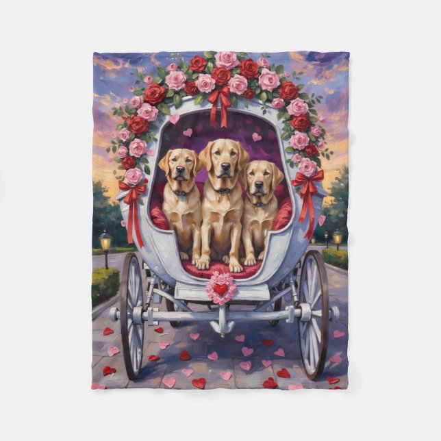 Labrador Dog Valentine's Day  Fleece Blanket (Front)