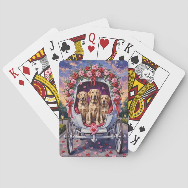 Labrador Dog Valentine's Day  Playing Cards (Back)