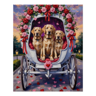 Labrador Dog Valentine's Day  Poster