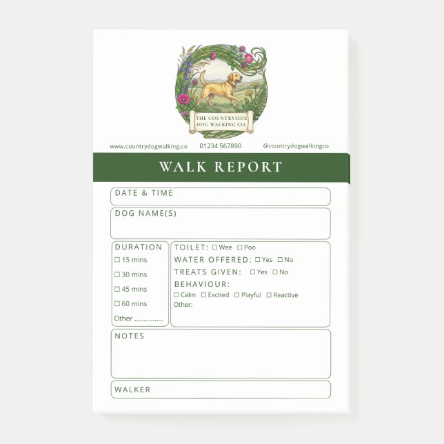 Labrador Dog Walker Form Custom Post-It Notes (Front)