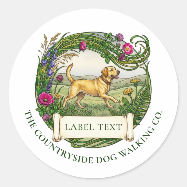 Labrador Dog Walker Trainer  Classic Round Sticker (Front)