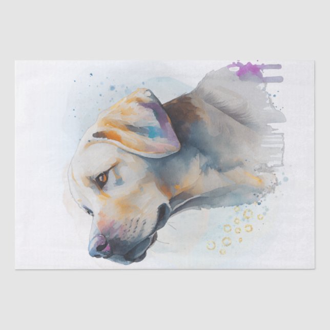 Labrador Dog Watercolor Tissue Paper (Front)