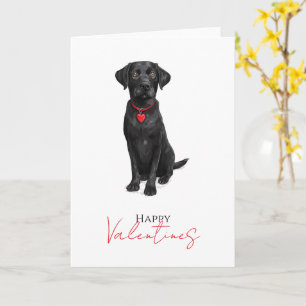  Labrador Dog With Love Heart Valentines Card