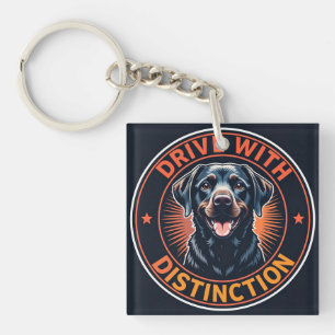 Labrador Dog With Motivational Slogan Key Ring