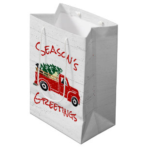 Labrador Dogs In Red Christmas Truck Medium Gift B Bag