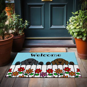 Labrador Duo Watching You Welcome Doormat