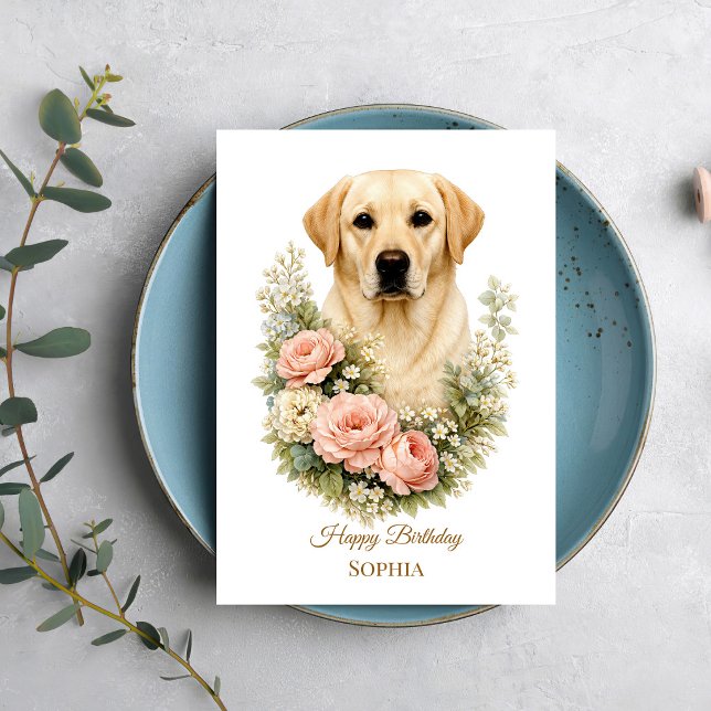 Labrador Floral Portrait Card (Creator Uploaded)
