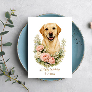 Labrador Floral Portrait Card