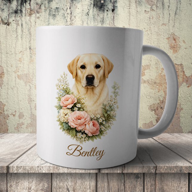 Labrador Floral Portrait Coffee Mug (Creator Uploaded)