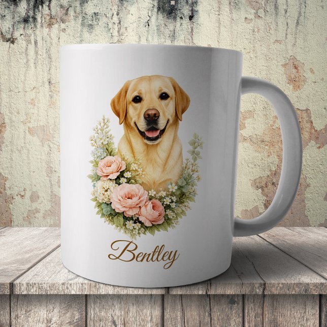 Labrador Floral Portrait Coffee Mug (Creator Uploaded)