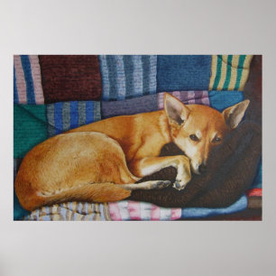 labrador german shepherd mixed breed dog paining poster