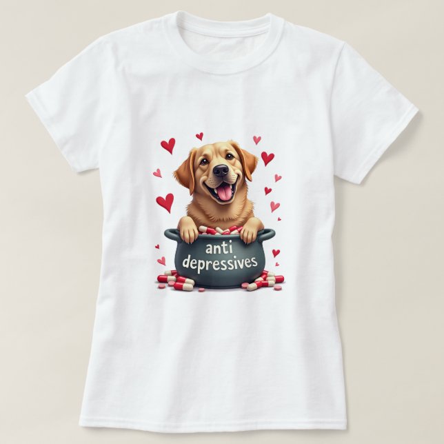 Labrador, gold coloured T-Shirt (Design Front)