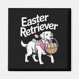Labrador Golden Retriever Bunny Springs Eggs Easte Magnet