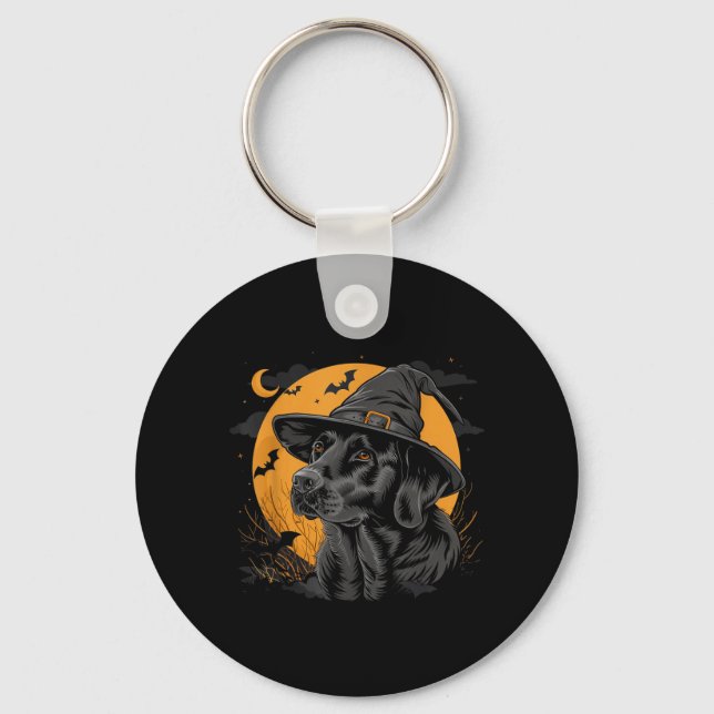Labrador Halloween Funny Cute Dog Black Lab Mum Key Ring (Front)