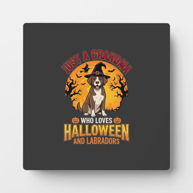 Labrador Halloween Grandma Dog Design_1 Plaque (Front)