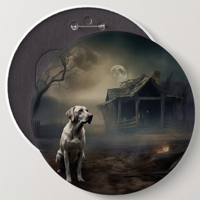 Labrador Halloween Scary 6 Cm Round Badge (Front & Back)