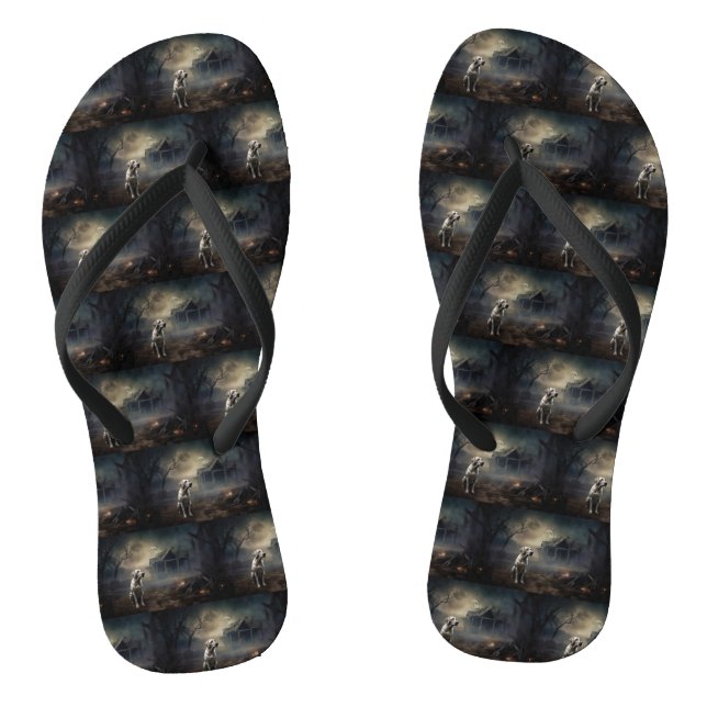 Labrador Halloween Scary Jandals (Footbed)