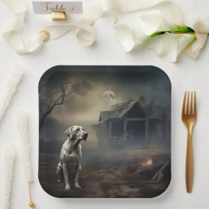 Labrador Halloween Scary Paper Plate