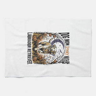 Labrador Halloween Shirt Vintage Dog Mum Graphic_1 Tea Towel