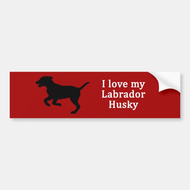 Labrador Husky Dog Love Bumper Sticker (Front)