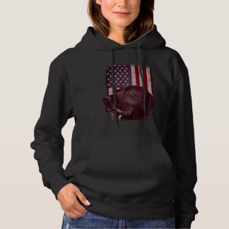 Labrador in front of Us Flag Hoodie