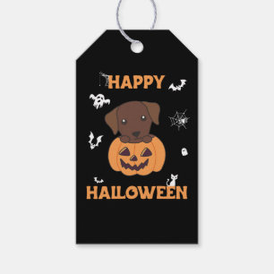 Labrador In Pumpkin Cute Dogs Happy Halloween Gift Tags