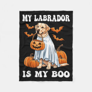 Labrador Is Boo Labrador Dog Ghost Halloween 1 Fleece Blanket