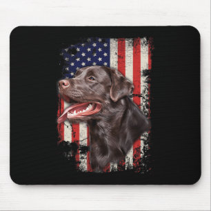 Labrador Labs Patriotic American Flag 4th Of July Mouse Pad