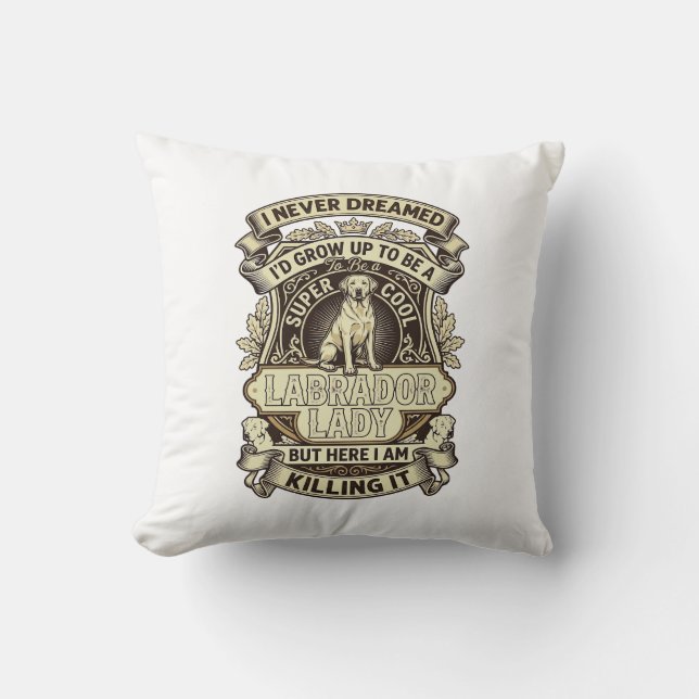 Labrador Lady Dog Crown Shield_1 Cushion (Front)