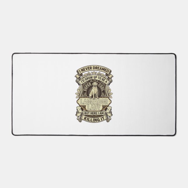 Labrador Lady Dog Crown Shield_1 Desk Mat (Front)