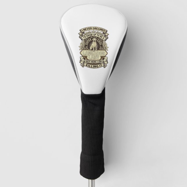Labrador Lady Dog Crown Shield_1 Golf Head Cover (Front)