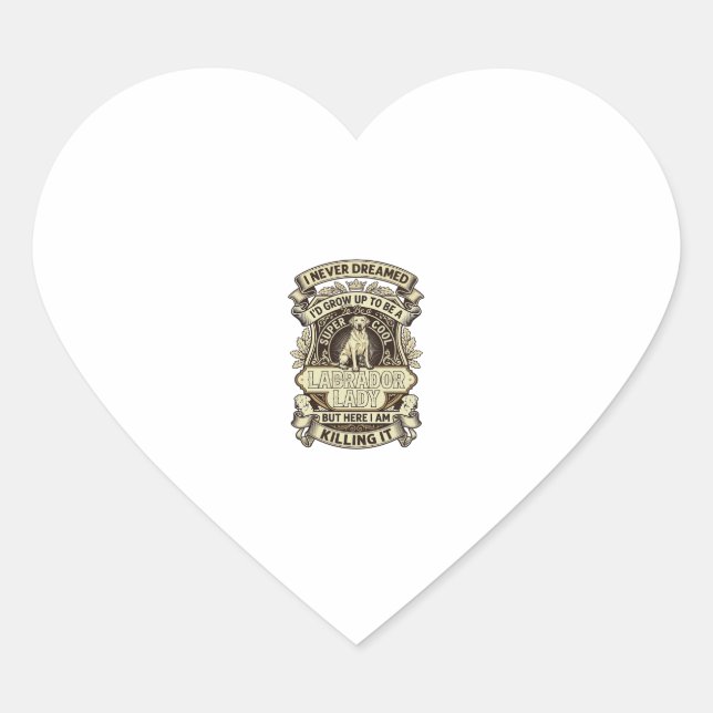 Labrador Lady Dog Crown Shield_1 Heart Sticker (Front)