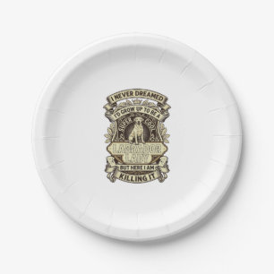 Labrador Lady Dog Crown Shield_1 Paper Plate