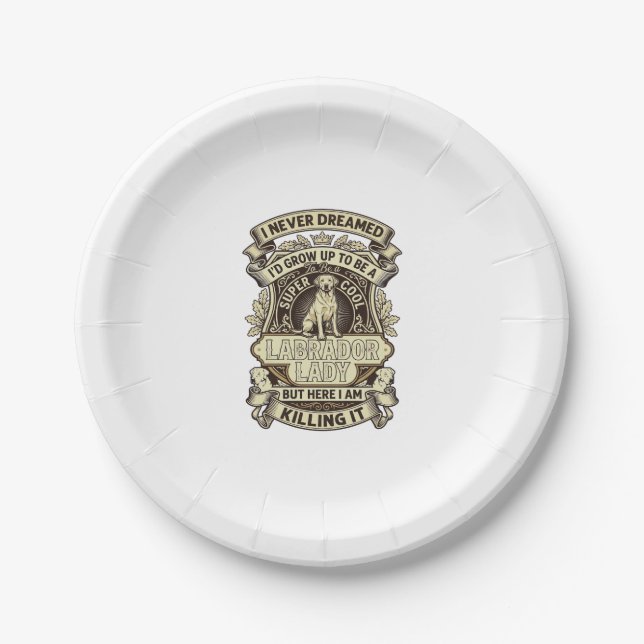 Labrador Lady Dog Crown Shield_1 Paper Plate (Front)