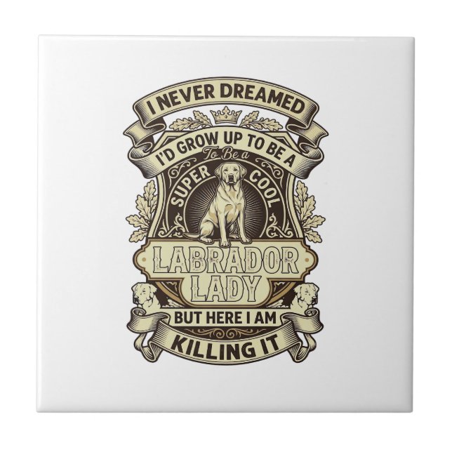 Labrador Lady Dog Crown Shield_1 Tile (Front)