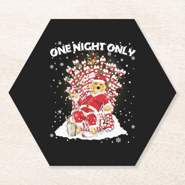 Labrador Lovers Christmas Dog Funny T Shirt Paper Coaster (Front)