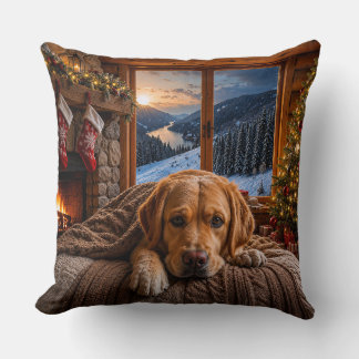 Labrador Mix Holiday Cushion