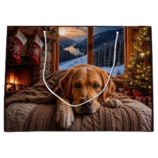 Labrador Mix Holiday Large Gift Bag