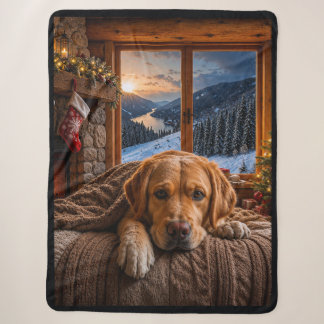Labrador Mix Holiday Sherpa Blanket
