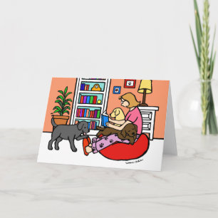 Labrador Mom Reading Card