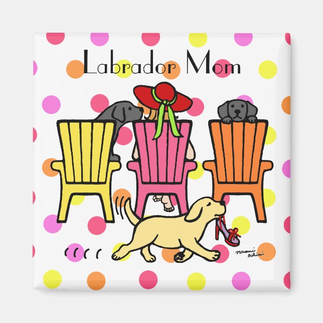 Labrador Mum at Poolside Magnet (Front)