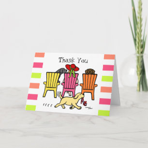 Labrador Mum at Poolside Thank You Card