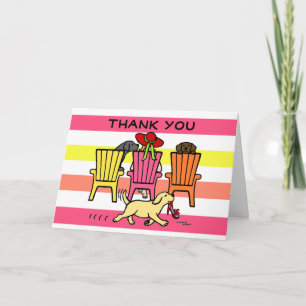 Labrador Mum at Poolside Thank You Card