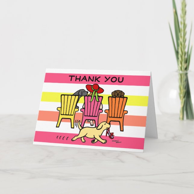 Labrador Mum at Poolside Thank You Card (Front)